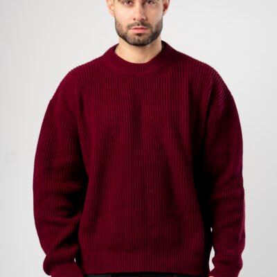 SWEATER RIBBED BOXY FIT BORGOÑA