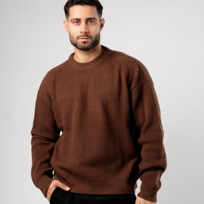 SWEATER RIBBED BOXY FIT MARRON
