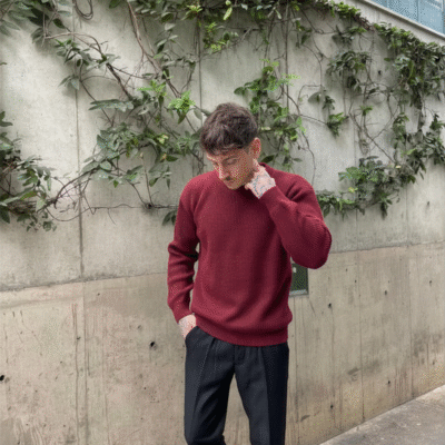RIBBED KNIT SWEATER