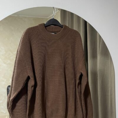 SWEATER RIBBED BOXY FIT BORGOÑA MARRON