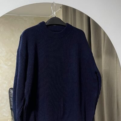 SWEATER RIBBED BOXY FIT AZUL OSCURO