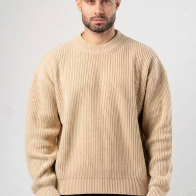 SWEATER RIBBED BOXY FIT BEIGE