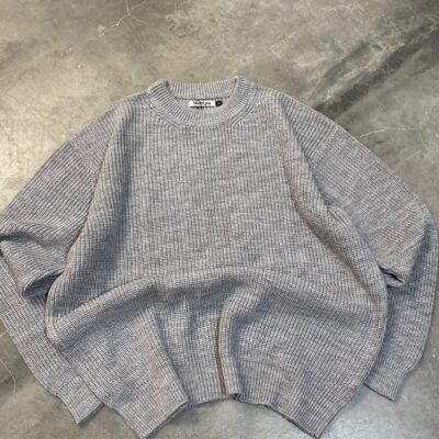 SWEATER RIBBED BOXY FIT GRIS