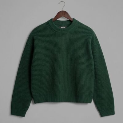 SWEATER RIBBED BOXY FIT VERDE OSCURO